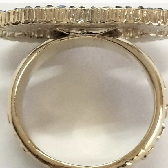 Chanel CC Crystal & Enamel Ring 05A Collection Authentic Vintage Rare.Size 6.5-7 - Picture 7 of 9